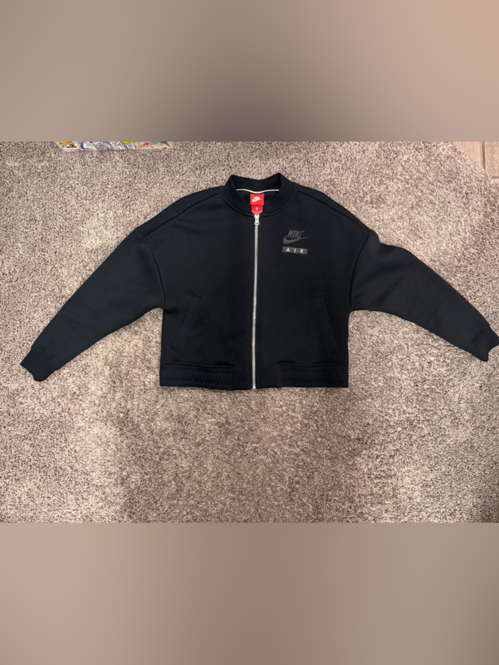 Nike Black Zip-Up Hoodie with Red Tag